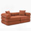 Canapé-lit modulaire pour petits espaces, conception convertible avec accoudoirs amovibles et aucun assemblage requis, tissu en velours côtelé orange-879291401