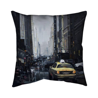 New york in the dark - 16"x16" Throw pillow - Poly twill - Print on demand