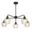 Luminaire suspendu 30 "en verre rayé transparent 5 lumières 30"