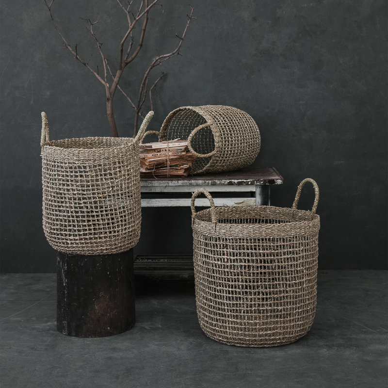 Panier en en rotin tissé, H 15 po x l 15 po x P 15 po