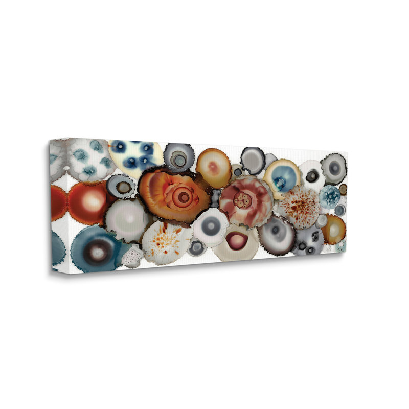 «Collage of Earth Geodes Natural Blue Brown Gray» par Laura Van Horne - impression, Toile tendue