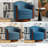 Modern Leather Swivel Barrel Chair with Solid Wood Base（Set of 2)-2121686541