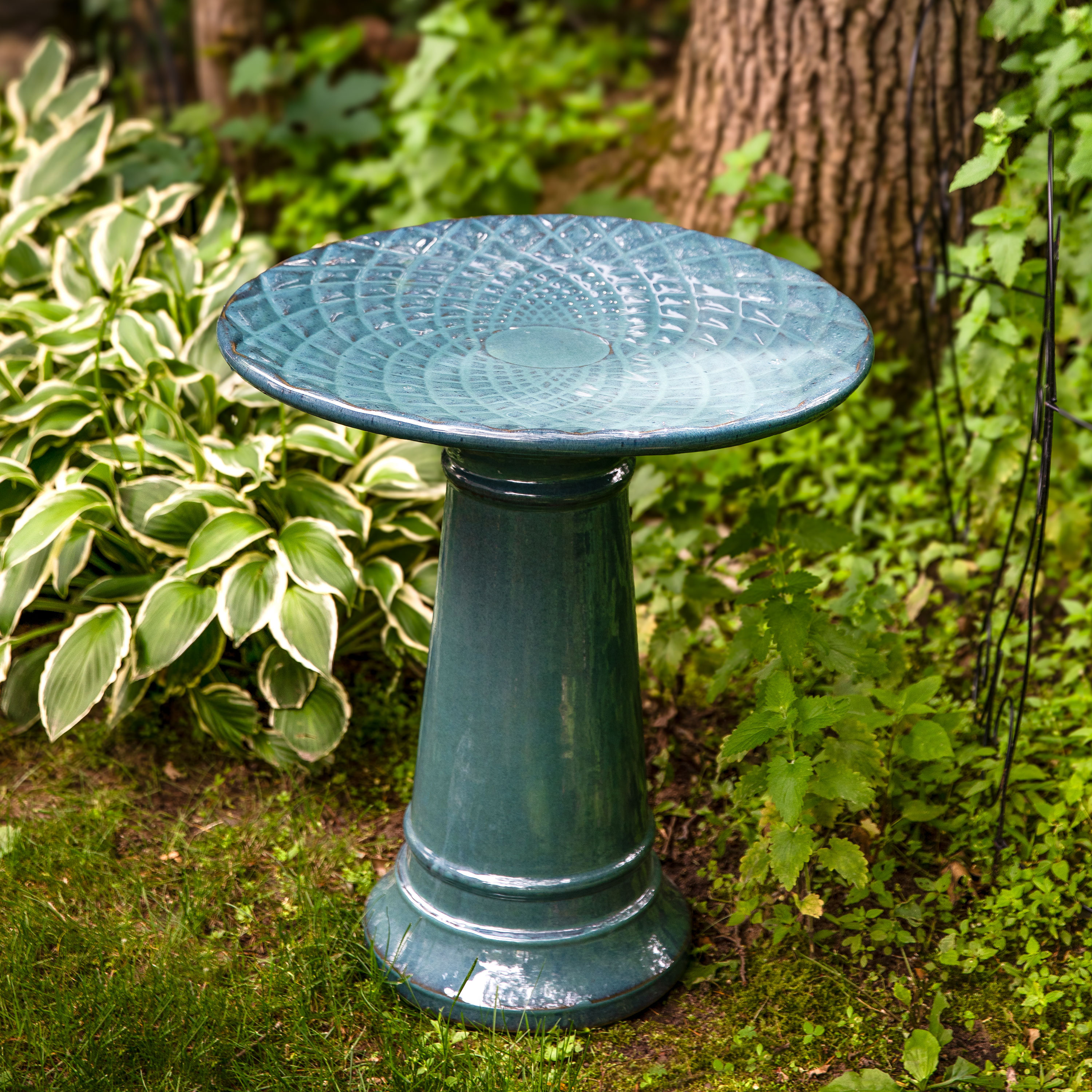 Stoneware Bird Bath 