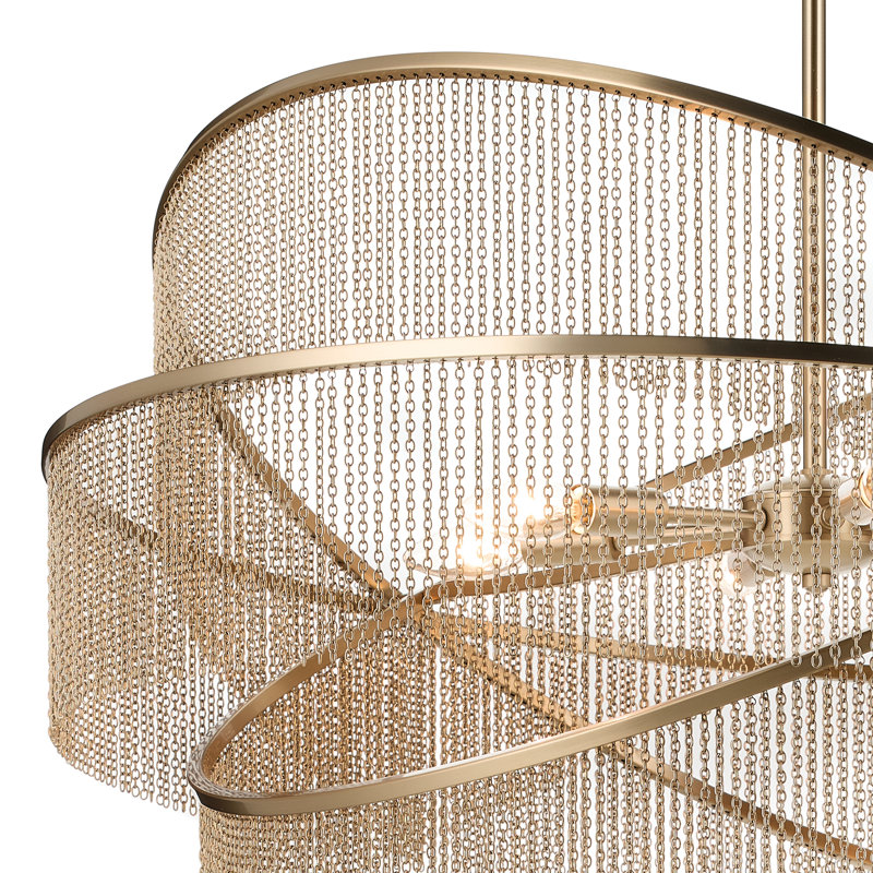 Lustre 6 lumières khaite en bronze champagne