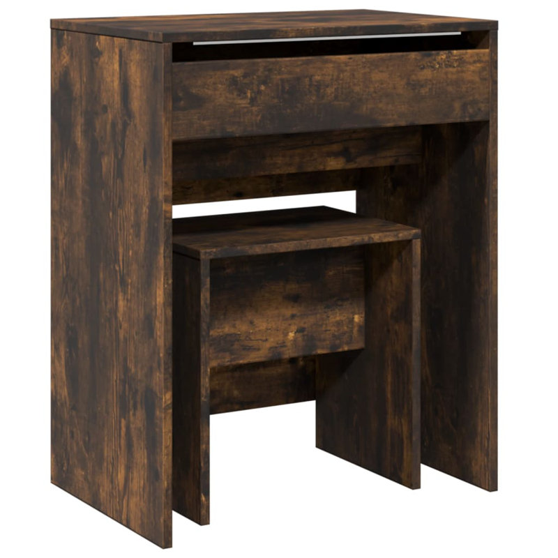 Dressing Table with Mirror, Smoked Oak