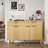 Modern Fluted Sideboard Buffet Cabinet With Drawers, Doors, And Adjustable Shelves For Kitchen And Living Room, Oak | Gift Idea