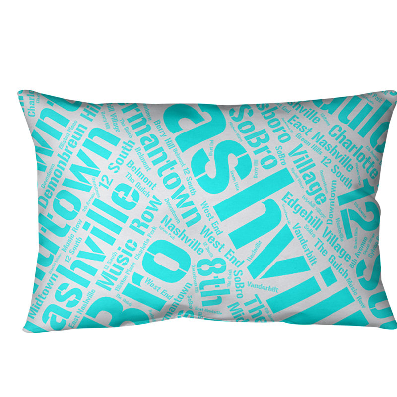 Coussin lombaire intérieur/extérieur nashville, Non, Cyan