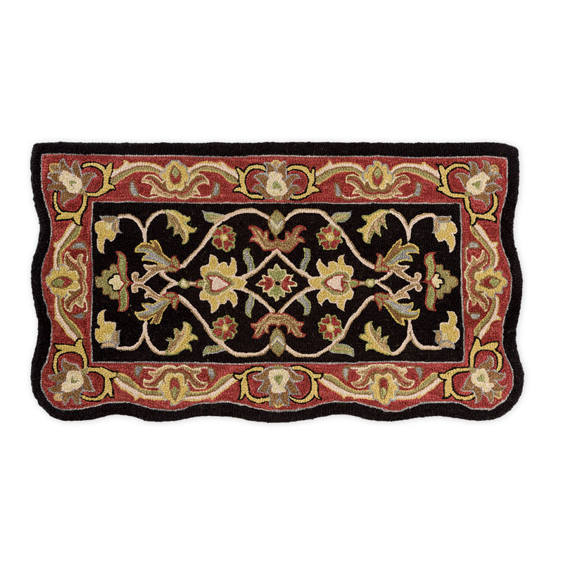 Tapis noir en laine touffeté à la main McLean, Marron clair