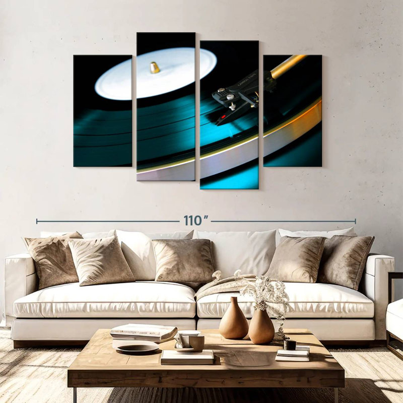 Abarca Playing Vinyl Record, 54" H x 84" W