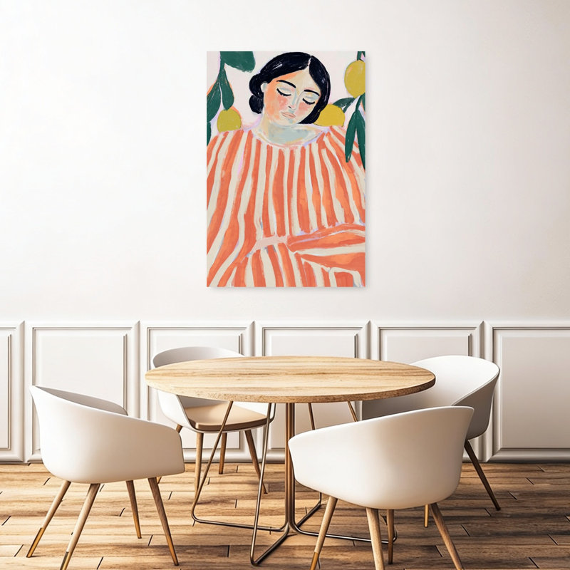 Reproduction d'art mural paysage contemporain abstrait de rêves de citron, 48" H x 32" W