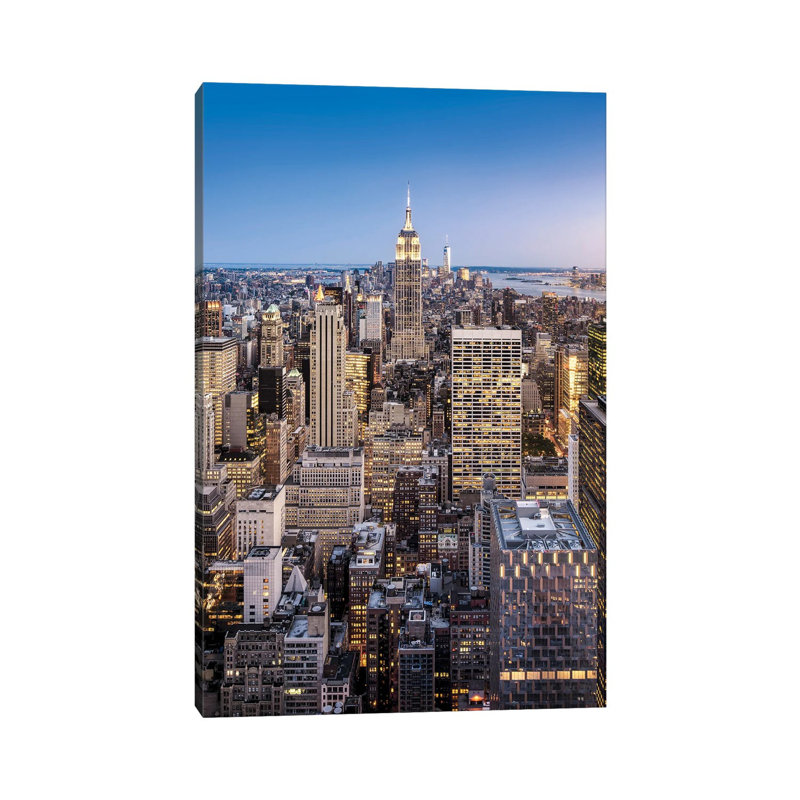 Empire State Building et Manhattan à New York, H 18 po x l 12 po x 1,5 po, Toile tendue