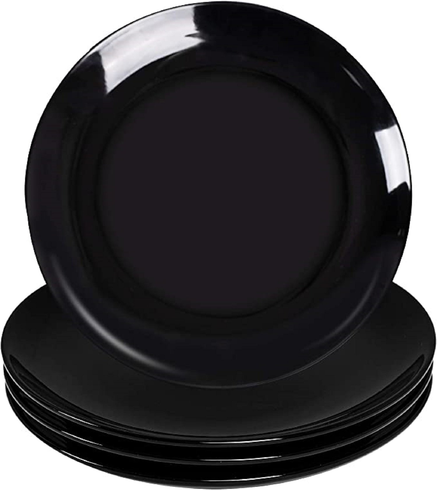 Black Round Microwave Safe Plate