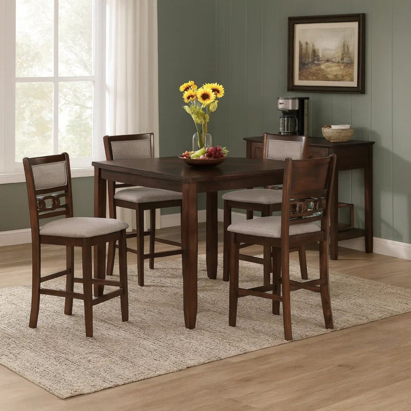 Ensemble de 5 tables de comptoir Gary, brun cerise