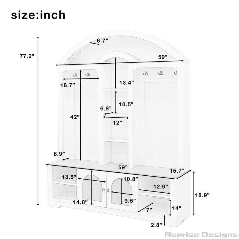 Armoire / garde-robe multifonctionnelle avec porte-chaussures, cintres et crochets. Garde-robe - Une garde-robe est fabriquée en panneau de fibres à densité moyenne robuste avec un design moderne