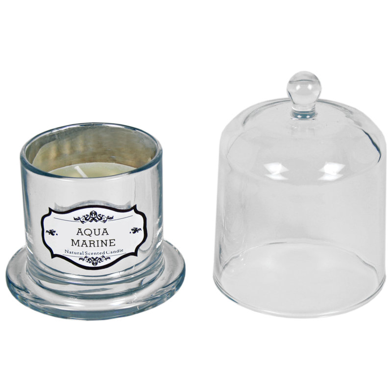 Aqua Marine Scented Jar Candle with Glass Holder, 11.5" H x 8.5" W x 8.5" D