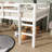Full Rubber Wood Loft Bed With Ladder,White-1883117772-1883117773