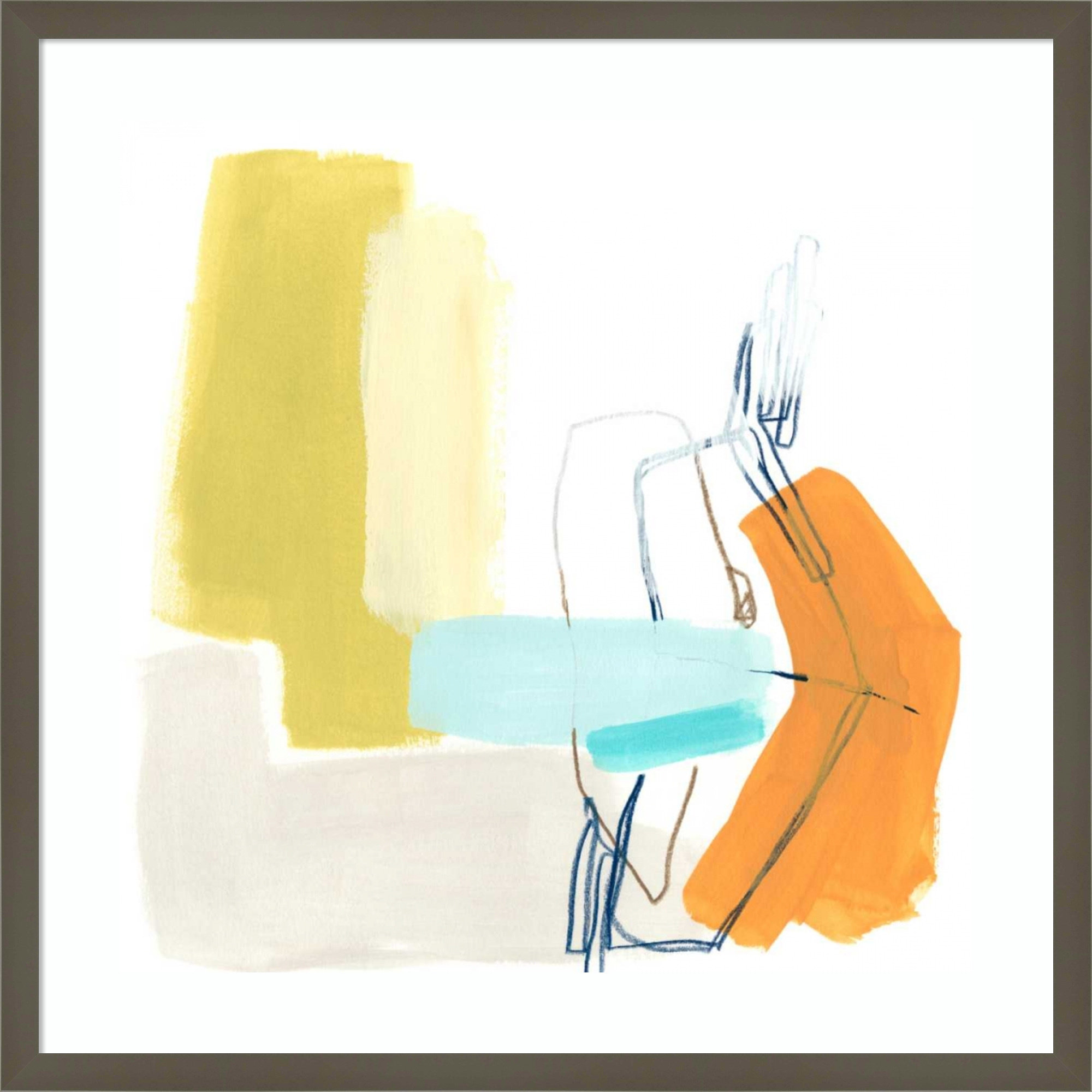 Adagio IV by June Erica Vess, Clay Gray Framed Paper, 33.38" H x 33.38" W x 0.88" D