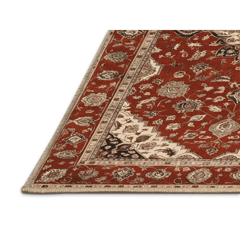 Tapis brun lavable à la machine, Carré 6 pi