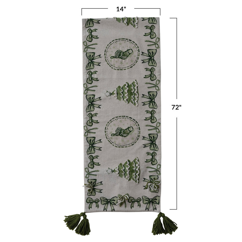 Verdant Trees Cotton & Linen Table Runner