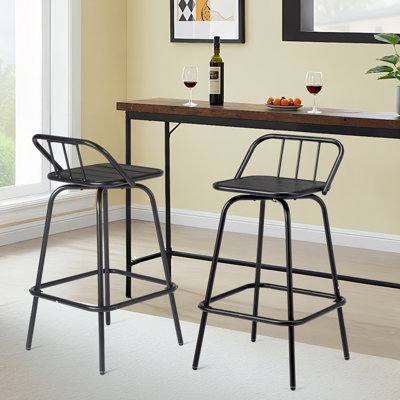 Tabouret de bar pivotant en métal pour l'extérieur (paquet de 2)