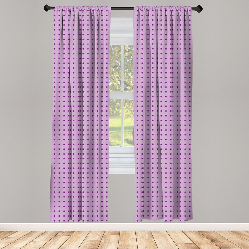 Polka Dot Semi-Sheer Rod Pocket Curtain Panels, 28" x 95"