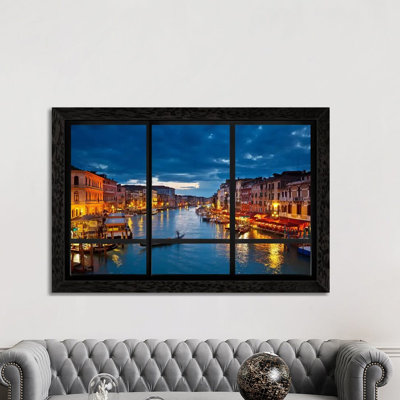 Venice City Skyline Window View - Print on Canvas