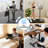 Height Adjustable Overbed Bedside Table with Hidden Casters, Pneumatic Standing Desk, Mobile Laptop Table, Hospital and Home Use Rolling Cart, Walnut-1128871711