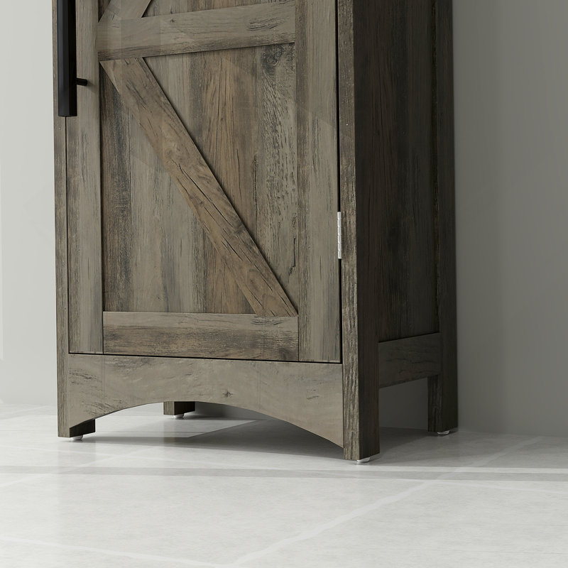 Narrow Cabinet,Tall Slim Bathroom Storage Cabinet, Gray Oak