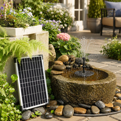 12W Solar Water Fountain Pump Kit With Battery Backup