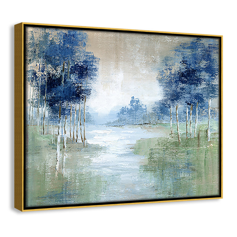 Birch River, impression sur toile encadrée par Nan, Or, H 12,5 po x l 15,5 po x P 2 po