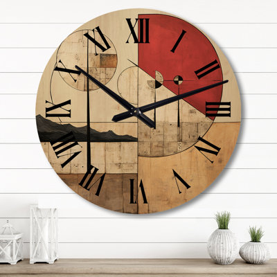 Horloge murale en bois massif Pendergrast