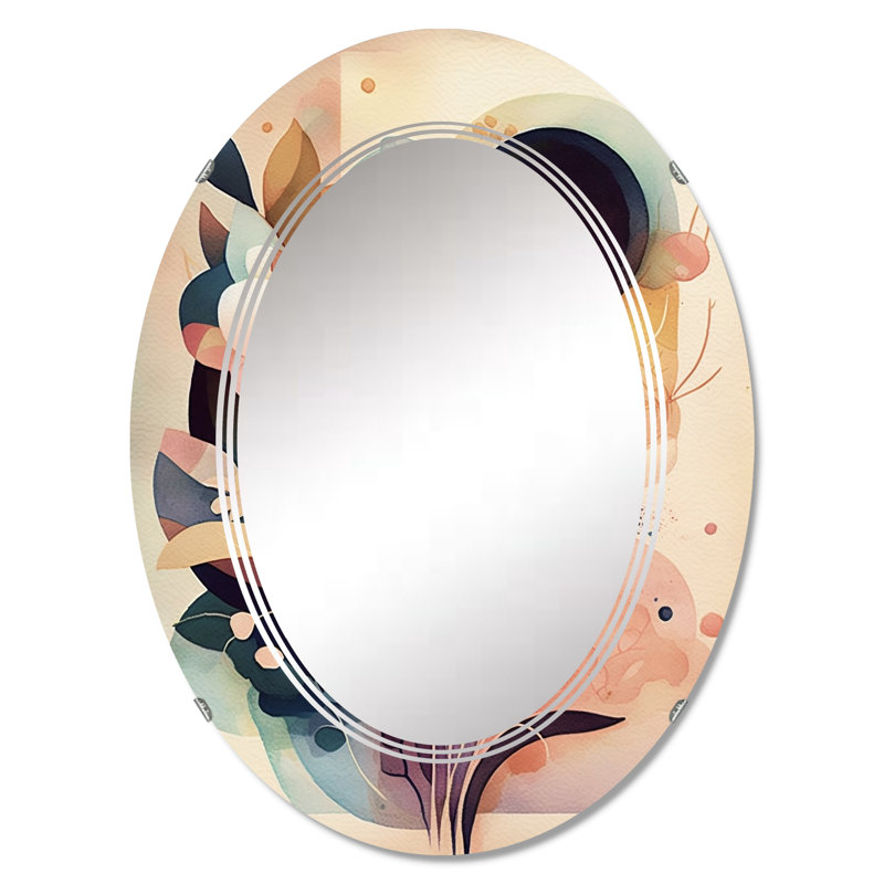 Tuma - Miroir mural moderne ovale, 36 po x 24 po
