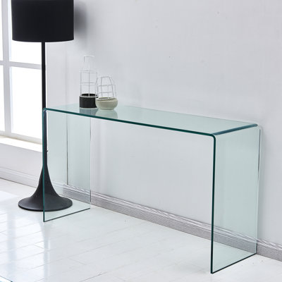 Table en verre transparent avec coins arrondis - Plateau fonctionnel et élégant - Plateau pour une utilisation à long terme dans un salon trempé Simple mais élégant Facile à entretenir