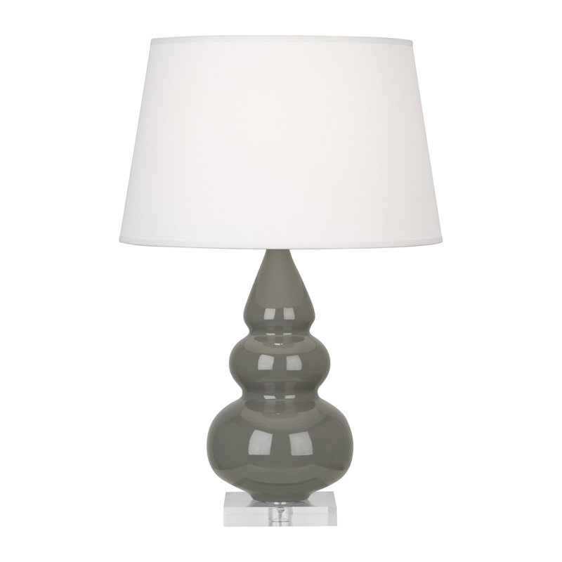 Small Triple Gourd Ceramic Table Lamp, Ash