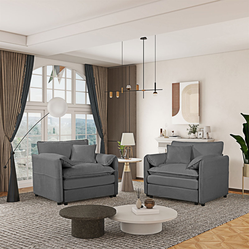 Ensemble de 2 chaises d'appoint Accent Chair, Gris