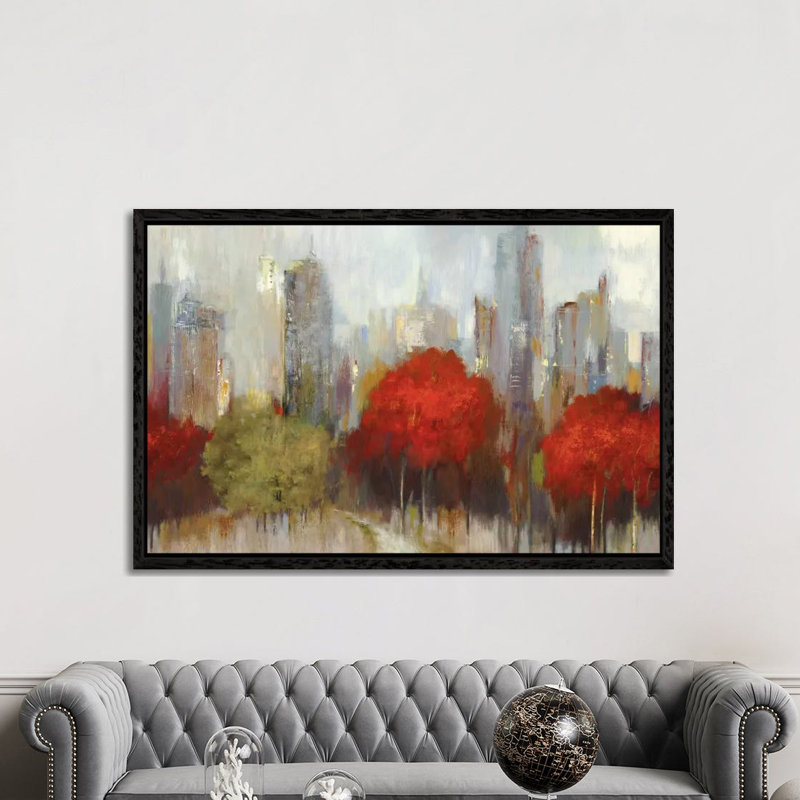 Downtown I by Allison Pearce - Painting on Canvas, 152.5 cm H x 101.5 cm W, Black Framed Canvas