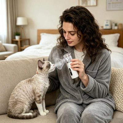 Pet Nebulizer Mask Kit for Small Medium Pets, White