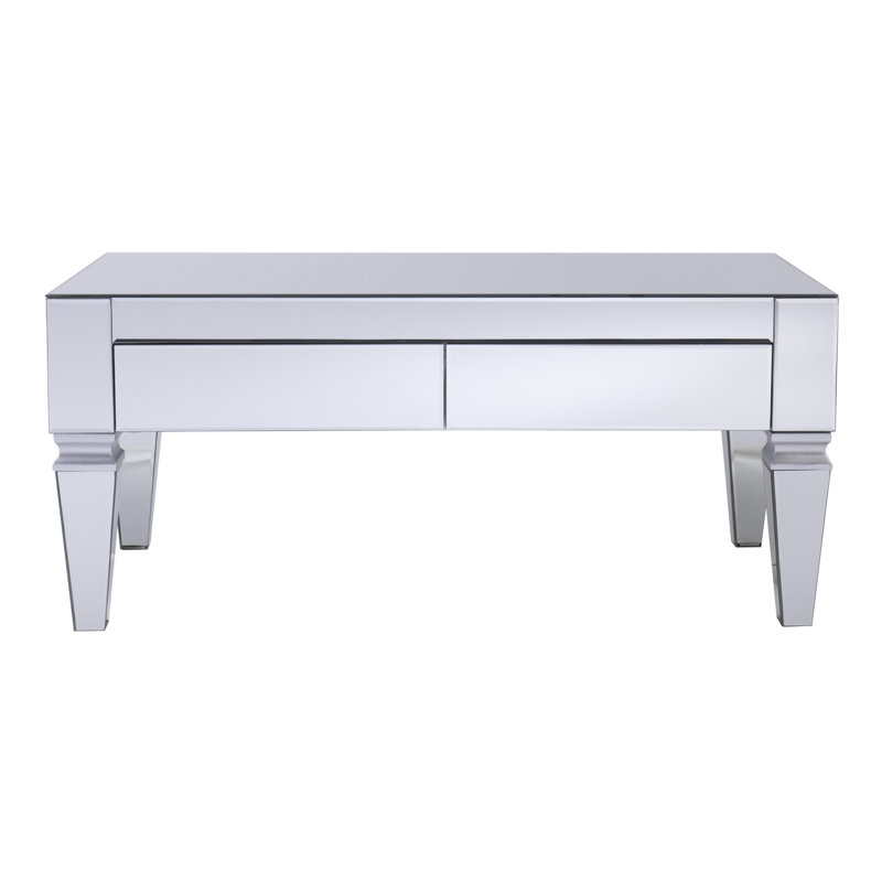Table basse à tablette avec rangement, H 18,5 po x l 33,25 po x P 33,25 po
