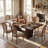 Farmhouse MDF Rectangular Kitchen Table with Heavy-Duty Frame