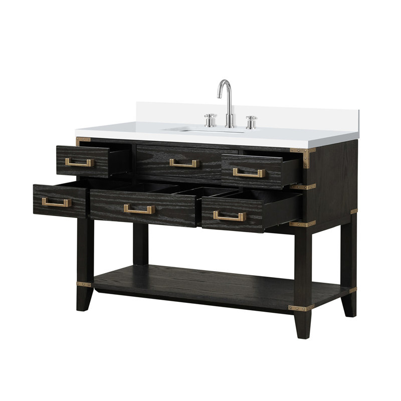 Meuble-lavabo simple avec plateau en marbre de culture