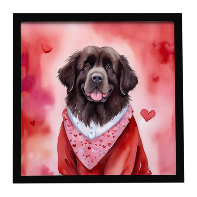 Newfoundland My Valentine Framed Metal Print