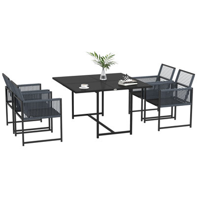 Steel Patio Dining Set Table,