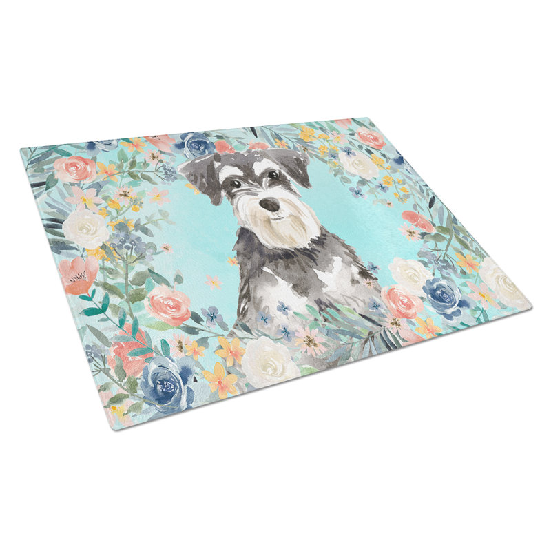Planche à découper en verre Terre-Neuve large-bo2, Schnauzer #2