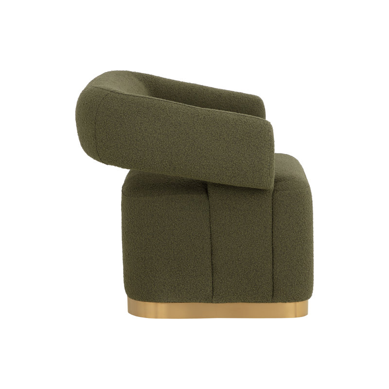 Swivel Lounge Chair, Green Polyester