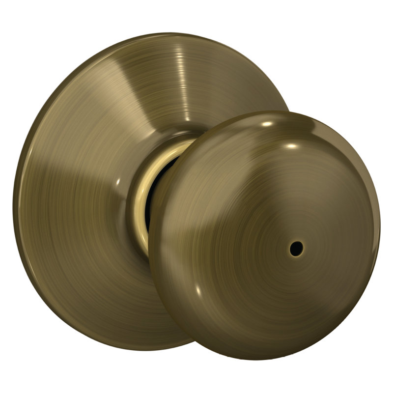 Plymouth Bed and Bath Knob, Antique Brass