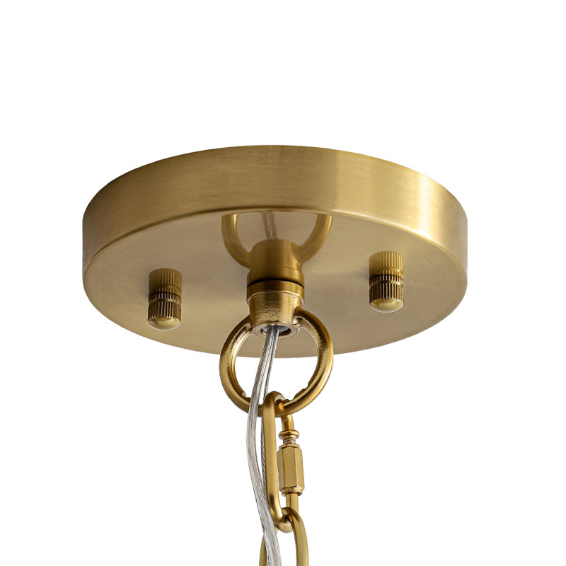 Luminaire suspendu en verre ondulé 1 lumière, Laiton brossé