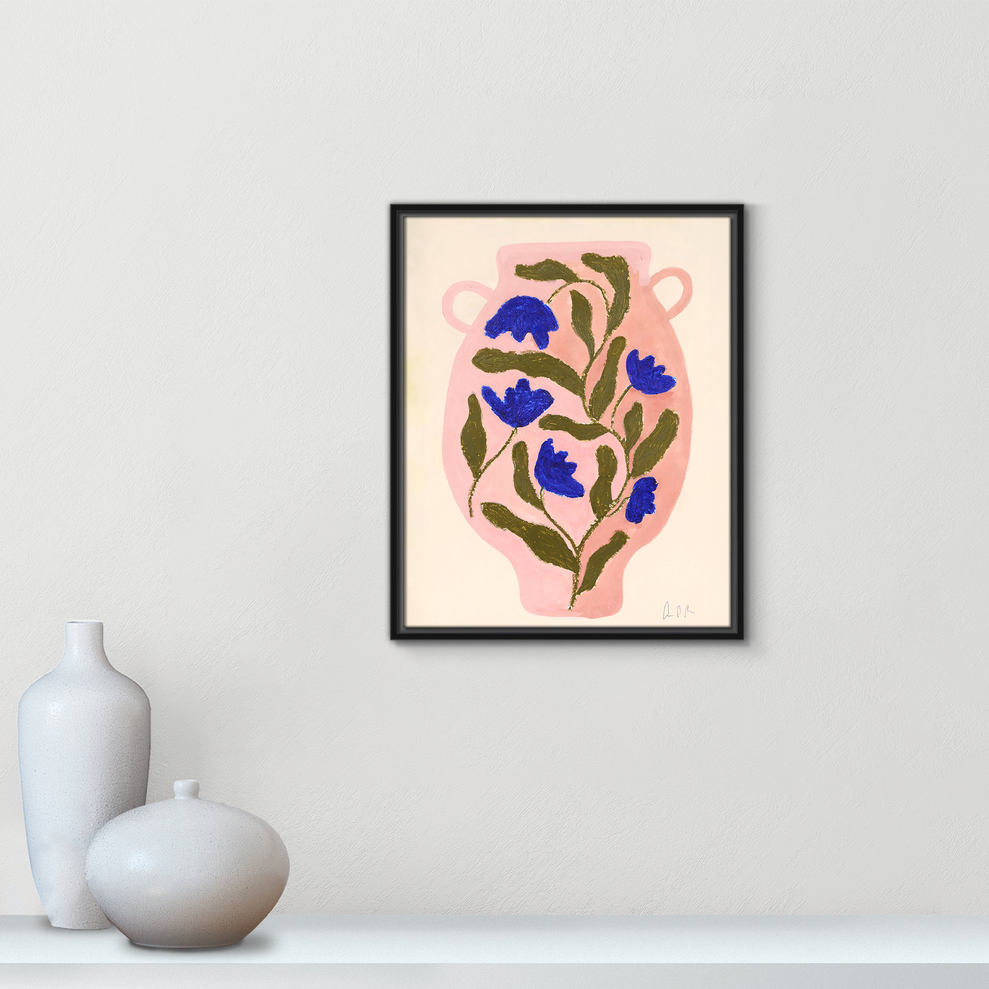 Vase No. 01 Print by Camilla Bergqvist, 21.5" H x 17.5" W, Black