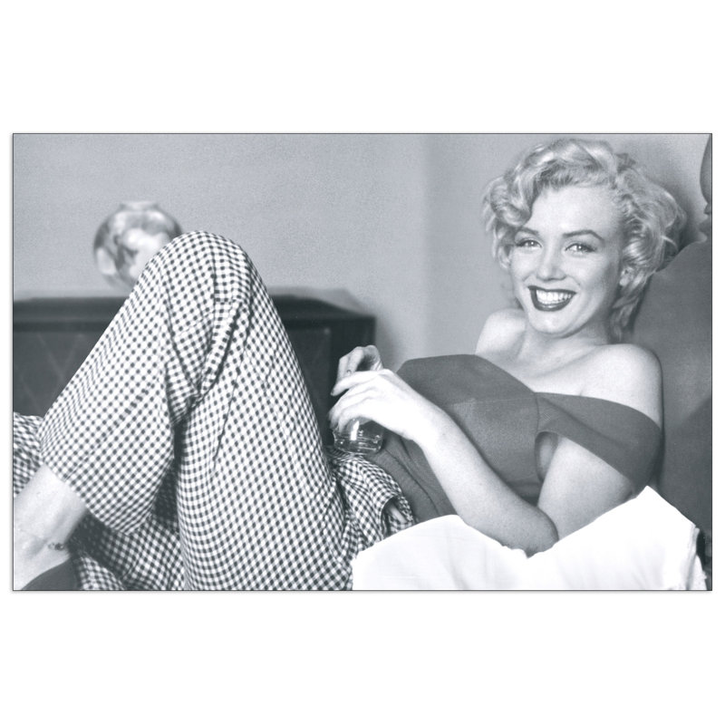 Marilyn Monroe Bed Photographic Print Plaque
