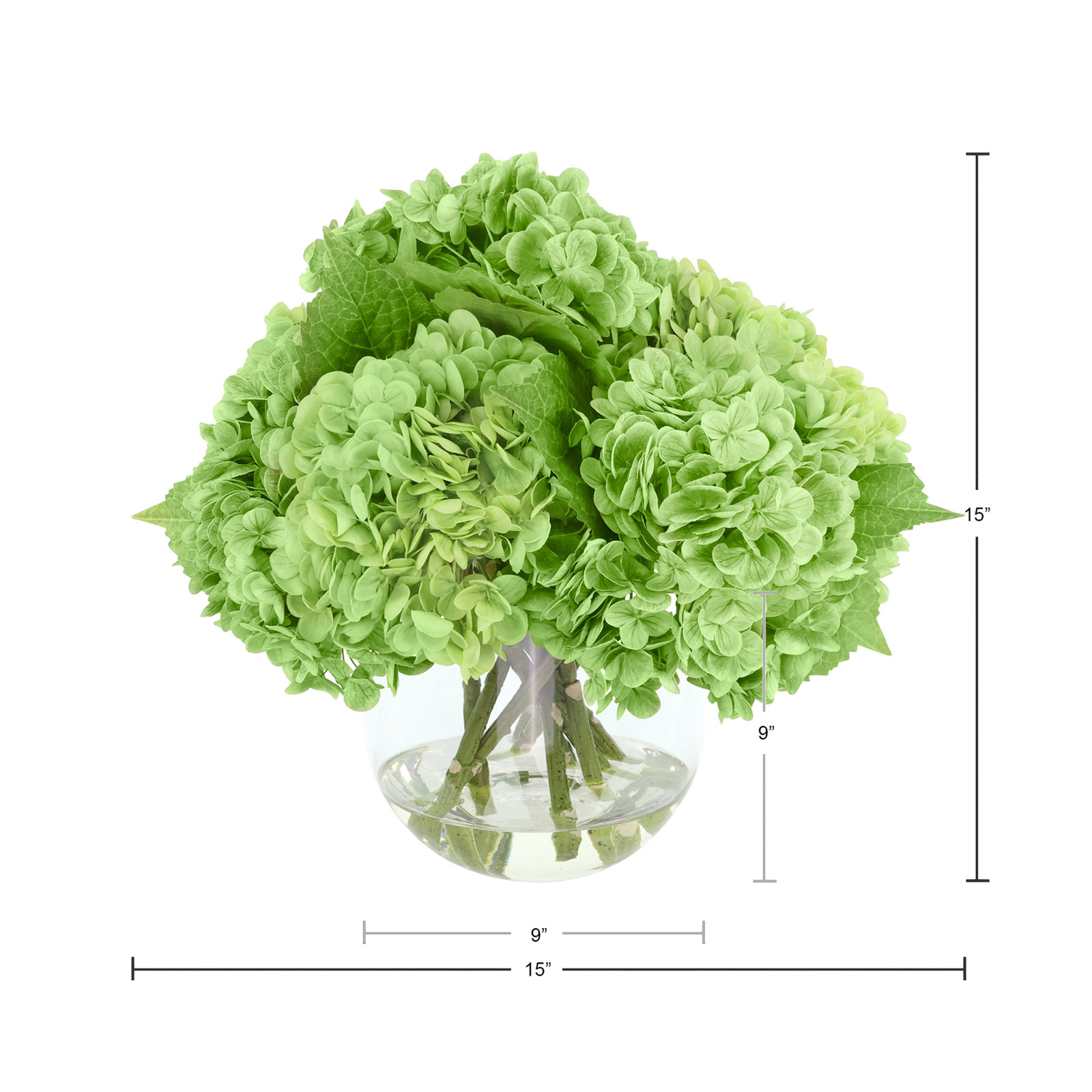 Lucretia Hydrangea Floral Arrangement, Green