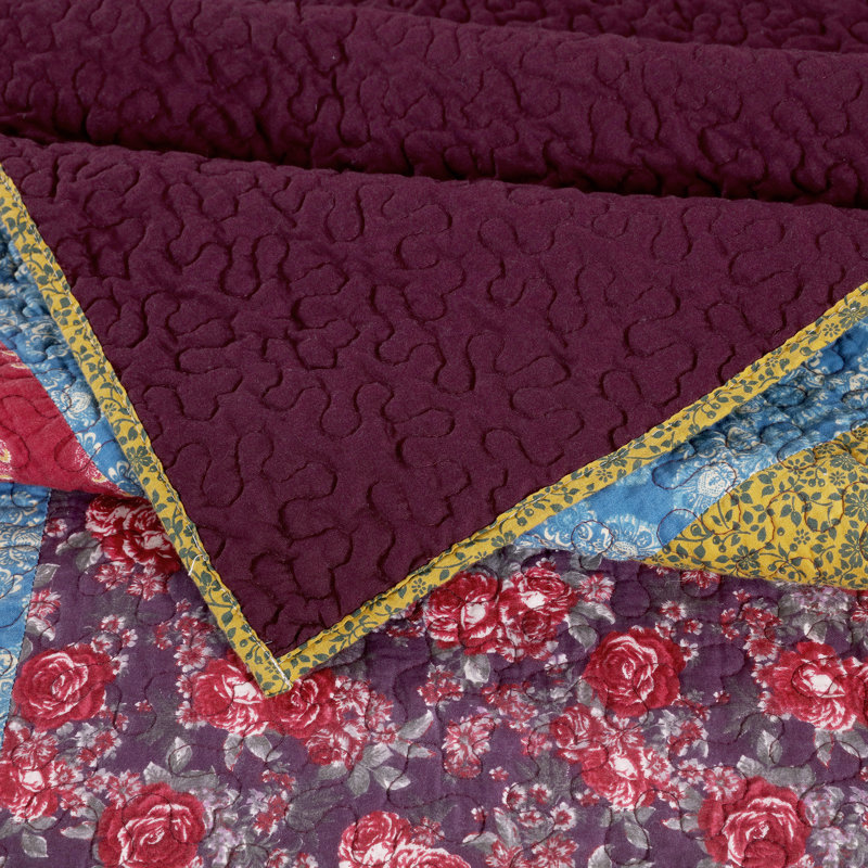 Batesville Rustic Cotton Blend Paisley Quilt, King Quilt + 2 Shams